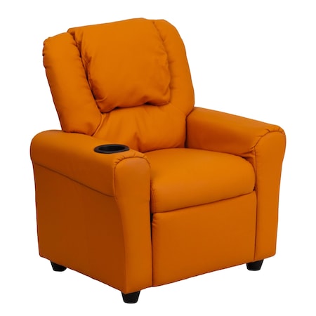 Flash Furniture Kids Recliner, 21-1/2" to 36-1/2" x 27", Upholstery Color: Orange DG-ULT-KID-ORANGE-GG